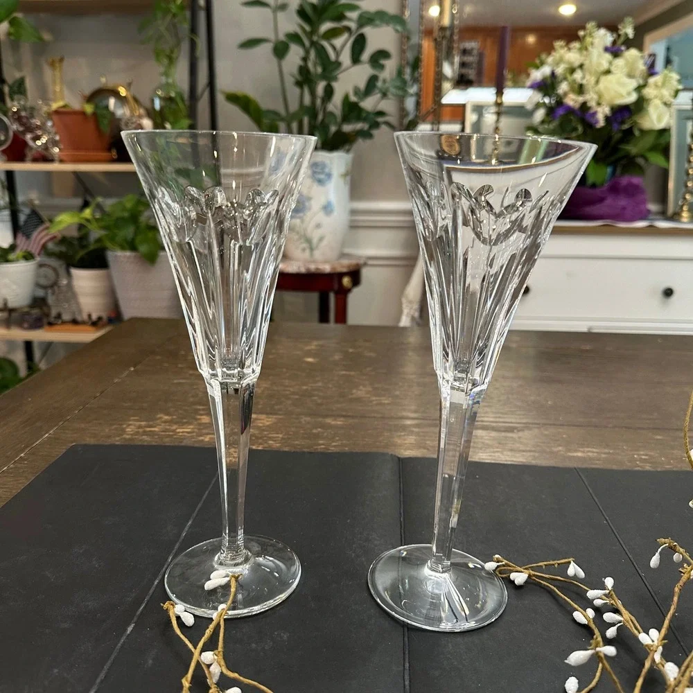 Waterford Crystal Millennium LOVE Toasting Flutes Vintage 2000 Ltd Edition